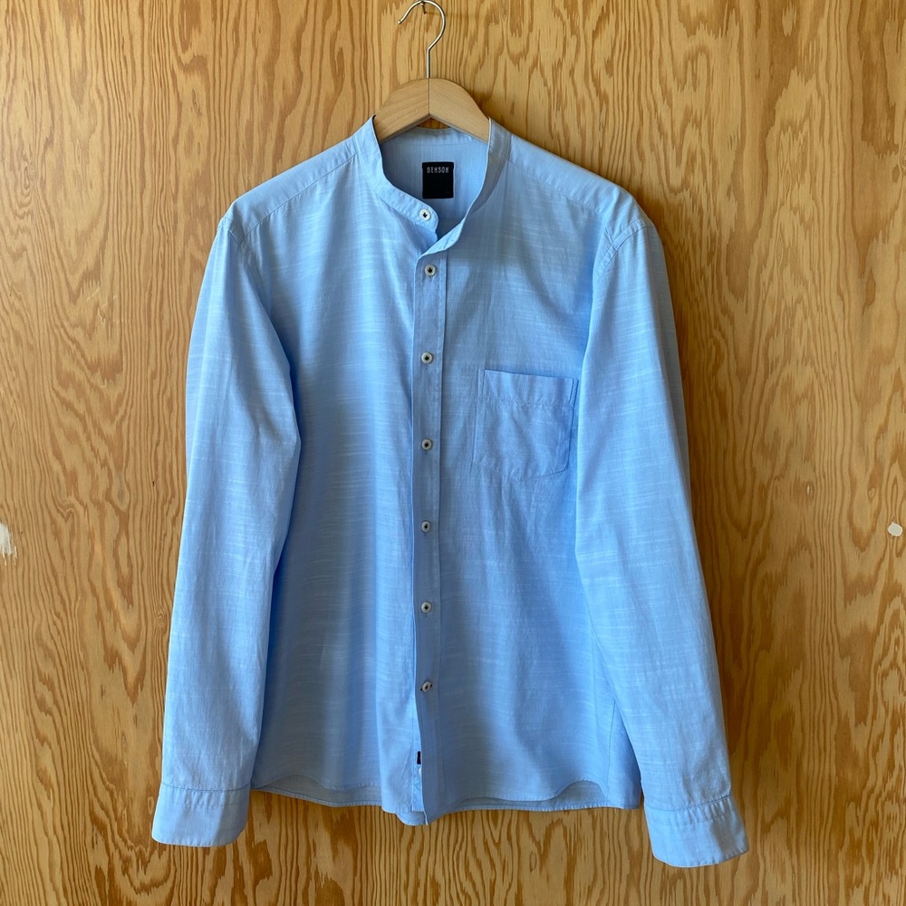 BENSON Men's Band collar shirt